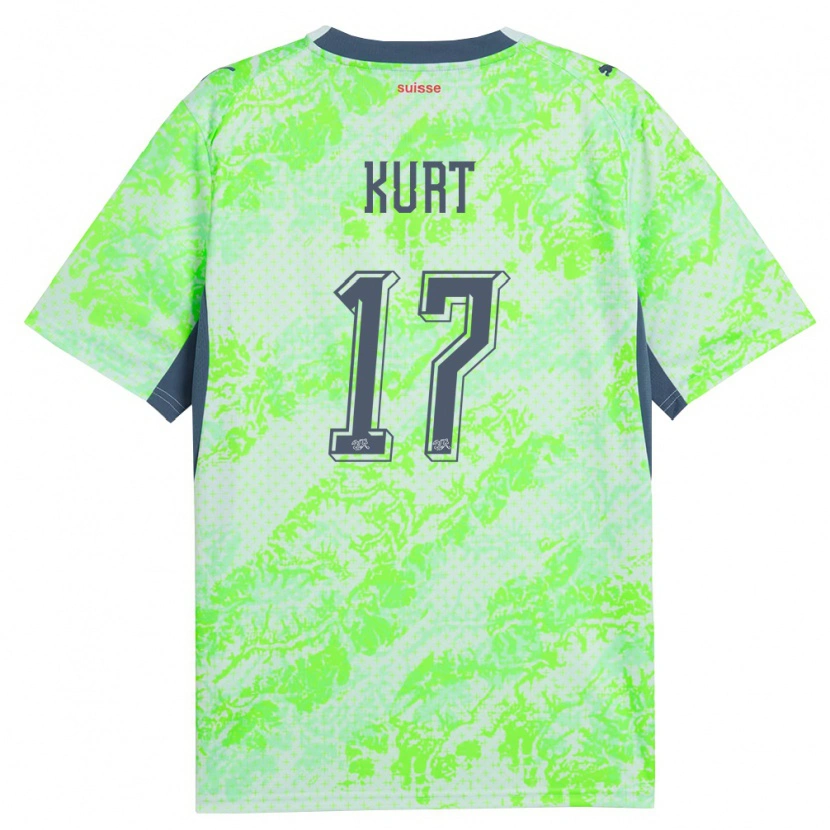 DanxenキッズスイスKyle Kurt#17緑 紺アウェイシャツ26-28ジャージーユニフォーム