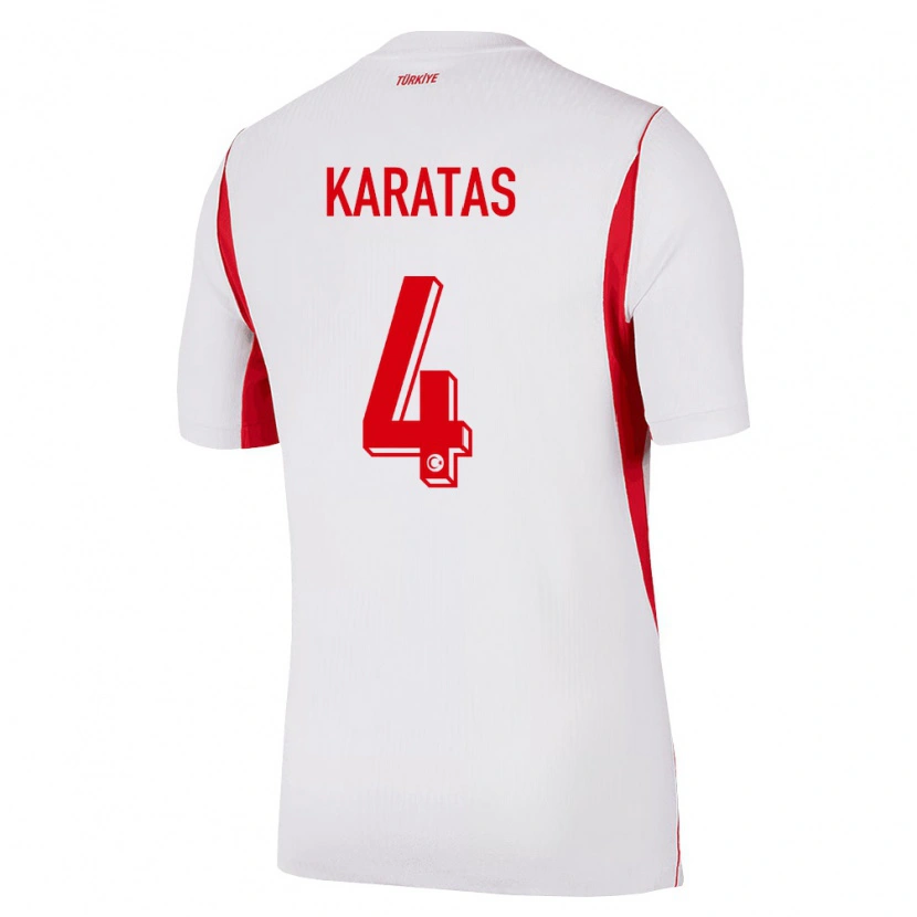 DanxenキッズトルコEda Karataş#4白 赤 バーガンディアウェイシャツ26-28ジャージーユニフォーム