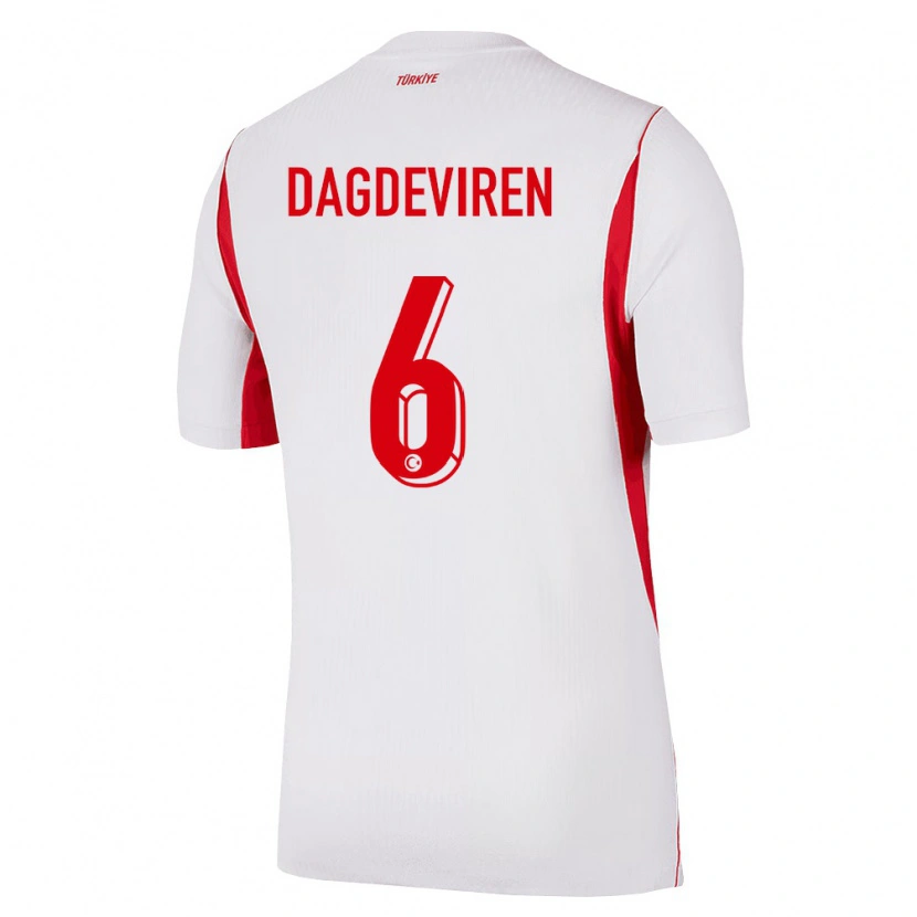 DanxenキッズトルコDiren Dağdeviren#6白 赤 バーガンディアウェイシャツ26-28ジャージーユニフォーム