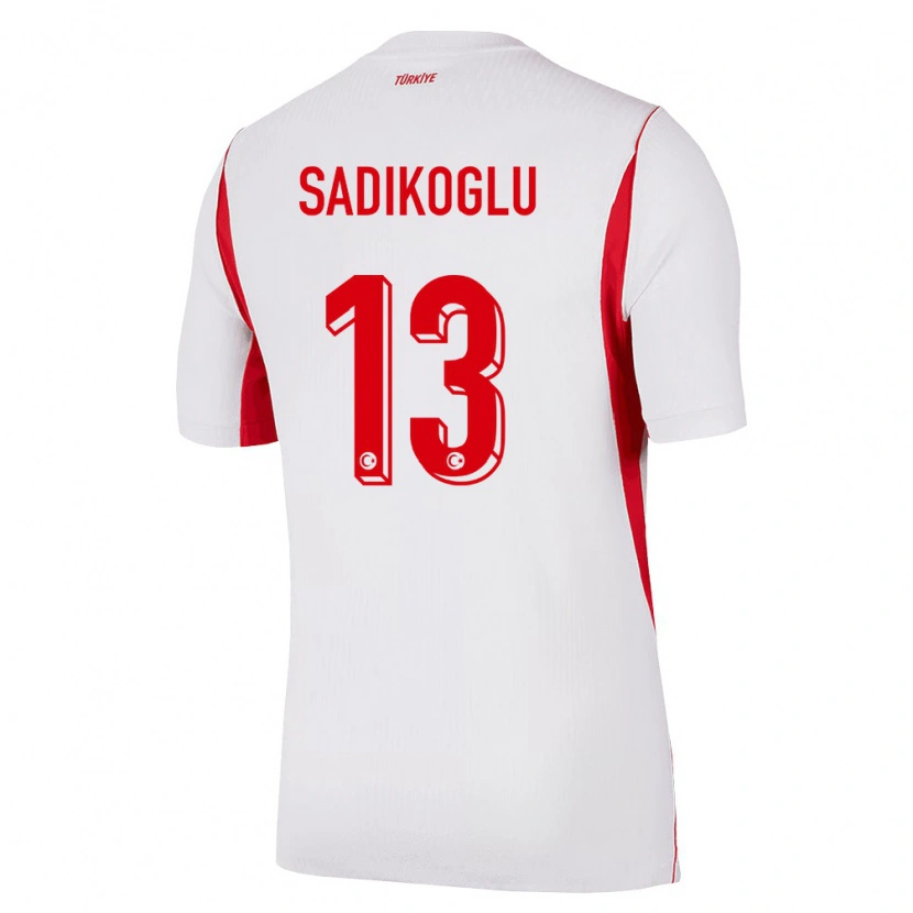 DanxenキッズトルコBirgül Sadıkoğlu#13白 赤 バーガンディアウェイシャツ26-28ジャージーユニフォーム