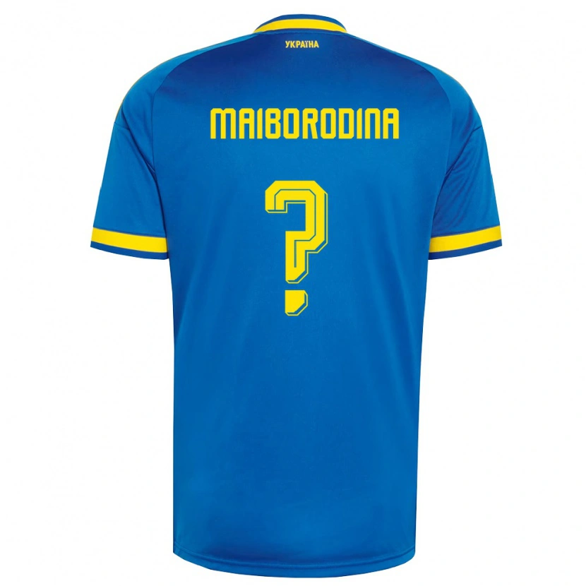 DanxenキッズウクライナIryna Maiborodina#0青 黄 紺アウェイシャツ26-28ジャージーユニフォーム
