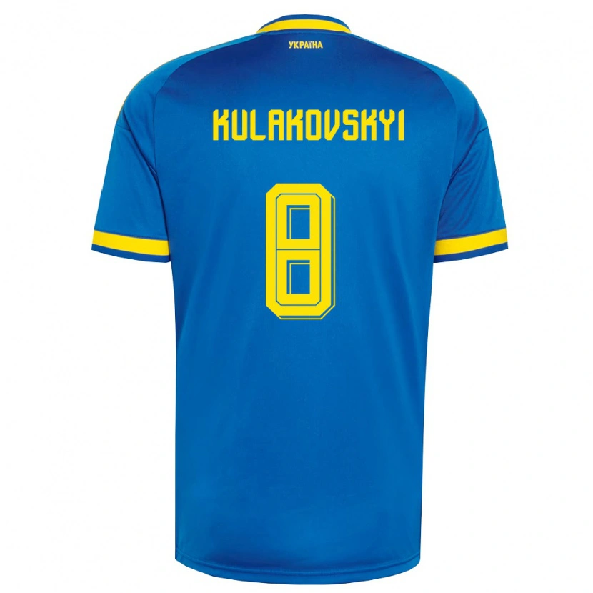 DanxenキッズウクライナArtem Kulakovskyi#8青 黄 紺アウェイシャツ26-28ジャージーユニフォーム