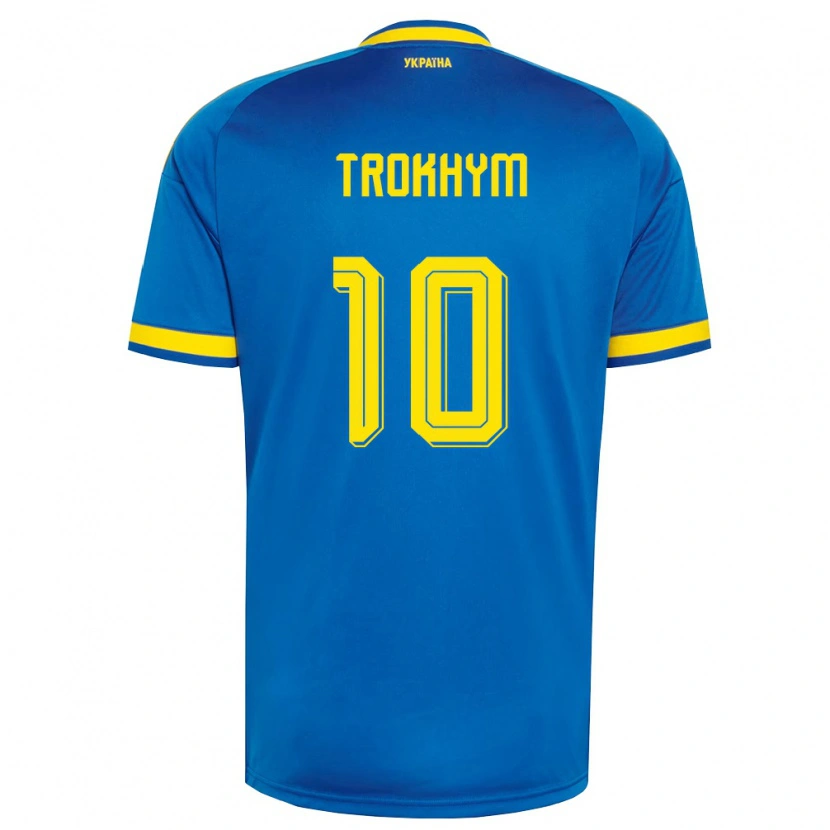 DanxenキッズウクライナArseniy-Tymofiy Trokhym#10青 黄 紺アウェイシャツ26-28ジャージーユニフォーム