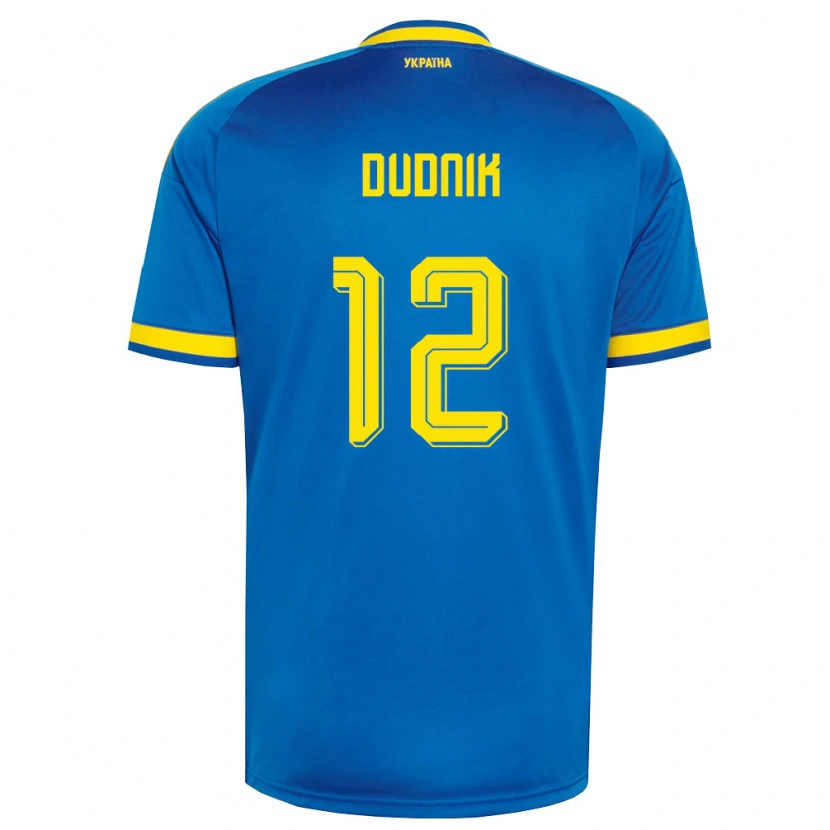 DanxenキッズウクライナMarina Dudnik#12青 黄 紺アウェイシャツ26-28ジャージーユニフォーム