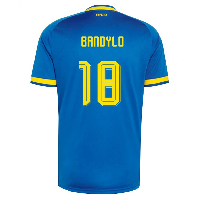DanxenキッズウクライナSvyatoslav Bandylo#18青 黄 紺アウェイシャツ26-28ジャージーユニフォーム