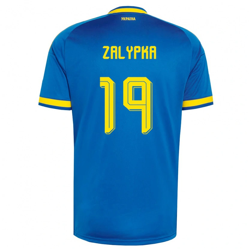 DanxenキッズウクライナArsen Zalypka#19青 黄 紺アウェイシャツ26-28ジャージーユニフォーム