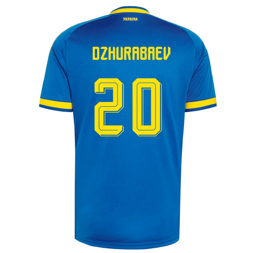 DanxenキッズウクライナMukhammad Dzhurabaev#20青 黄 紺アウェイシャツ26-28ジャージーユニフォーム