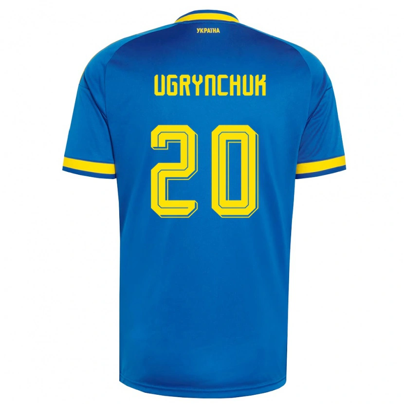 DanxenキッズウクライナArtem Ugrynchuk#20青 黄 紺アウェイシャツ26-28ジャージーユニフォーム