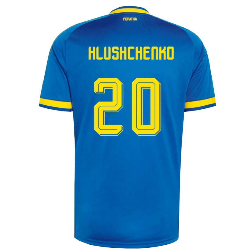 DanxenキッズウクライナInna Hlushchenko#20青 黄 紺アウェイシャツ26-28ジャージーユニフォーム
