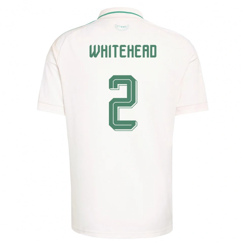 DanxenキッズウェールズDaniel Whitehead#2白 茶 緑アウェイシャツ26-28ジャージーユニフォーム