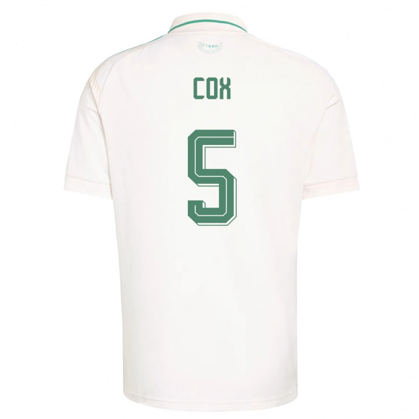 DanxenキッズウェールズDaniel Cox#5白 茶 緑アウェイシャツ26-28ジャージーユニフォーム