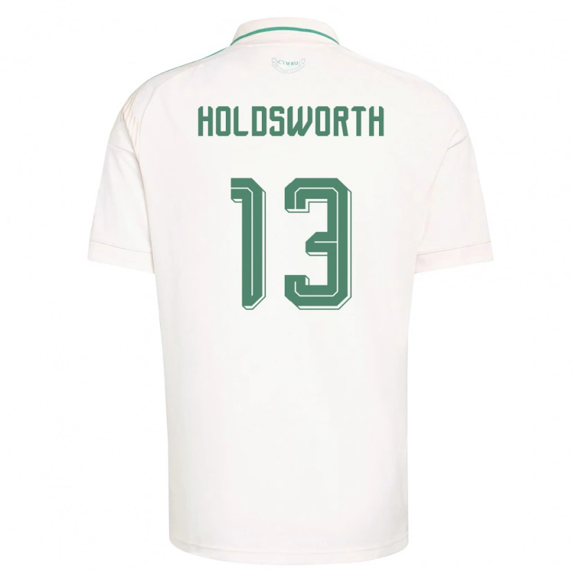 DanxenキッズウェールズCynan Holdsworth#13白 茶 緑アウェイシャツ26-28ジャージーユニフォーム