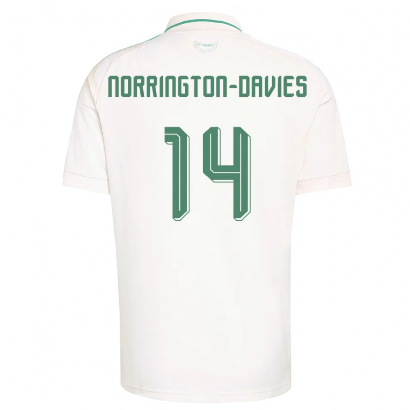 Danxenキッズウェールズリース・ノリントン=デイビス#14白 茶 緑アウェイシャツ26-28ジャージーユニフォーム