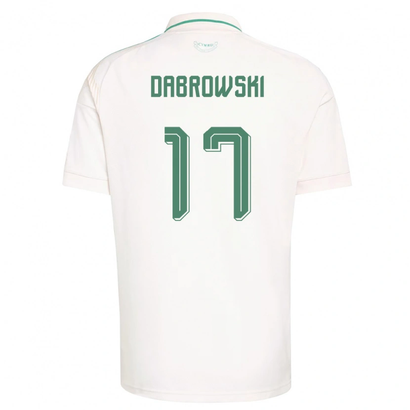 DanxenキッズウェールズDamian Dabrowski#17白 茶 緑アウェイシャツ26-28ジャージーユニフォーム