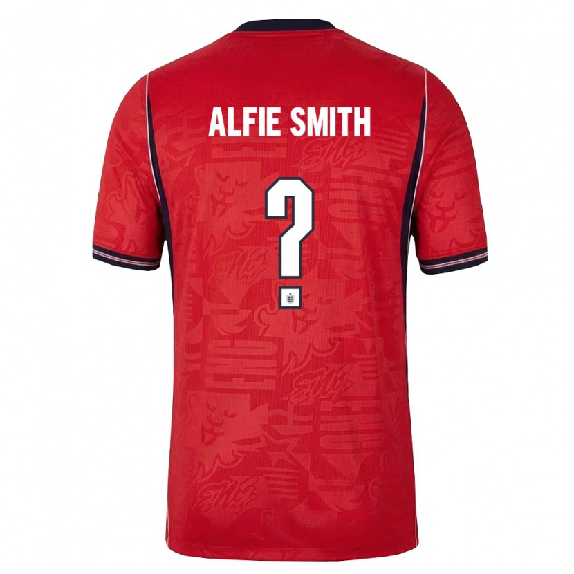 DanxenキッズイングランドAlfie Smith#0赤 紺 白アウェイシャツ26-28ジャージーユニフォーム