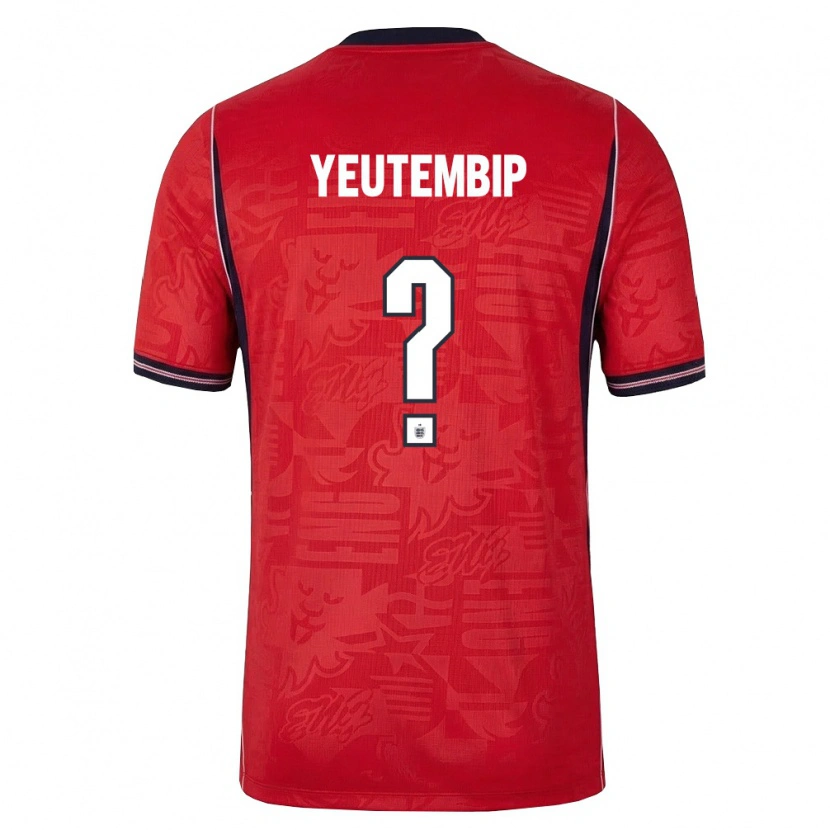 DanxenキッズイングランドLes Yeutembip#0赤 紺 白アウェイシャツ26-28ジャージーユニフォーム