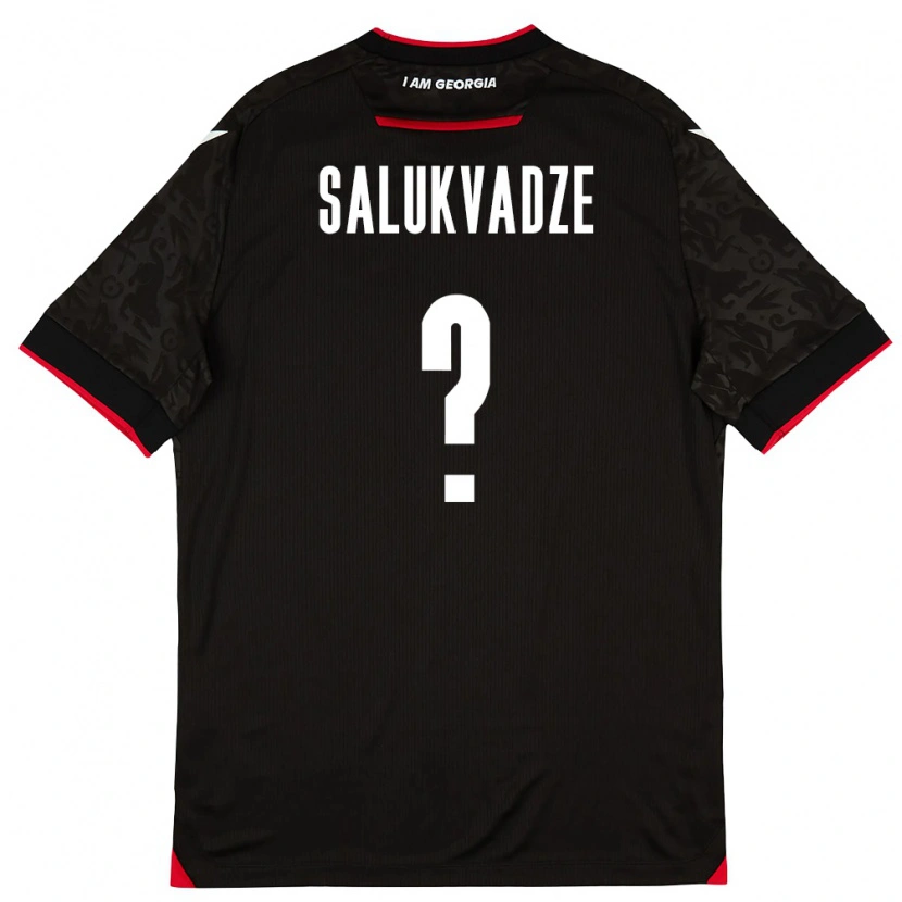 Danxenキッズジョージアルカ・サルクワゼ#0黒 白 赤アウェイシャツ26-28ジャージーユニフォーム