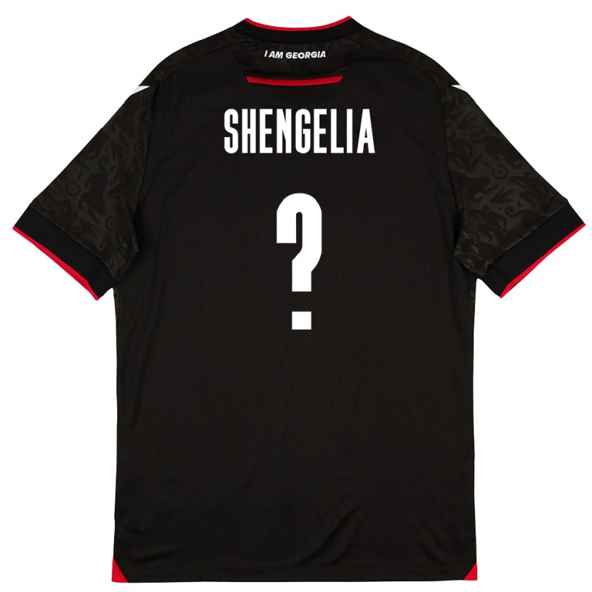 Danxenキッズジョージアルカ・シェンゲリア#0黒 白 赤アウェイシャツ26-28ジャージーユニフォーム