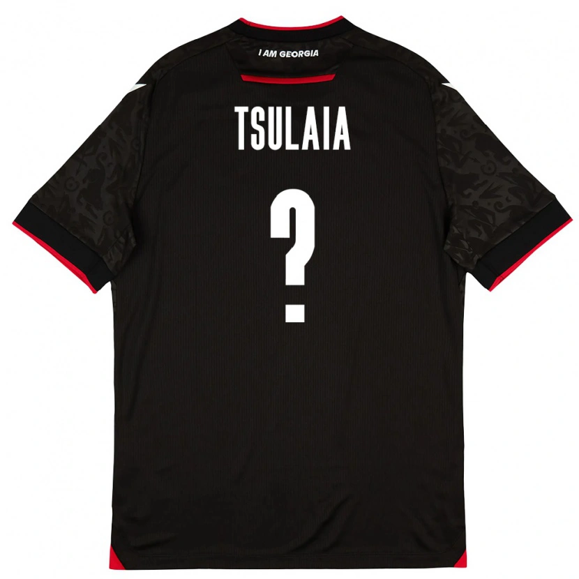 DanxenキッズジョージアLuka Tsulaia#0黒 白 赤アウェイシャツ26-28ジャージーユニフォーム