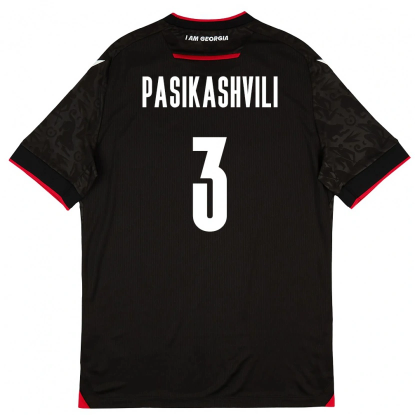 DanxenキッズジョージアNino Pasikashvili#3黒 白 赤アウェイシャツ26-28ジャージーユニフォーム