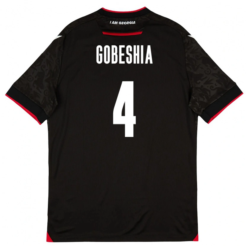 DanxenキッズジョージアTengo Gobeshia#4黒 白 赤アウェイシャツ26-28ジャージーユニフォーム