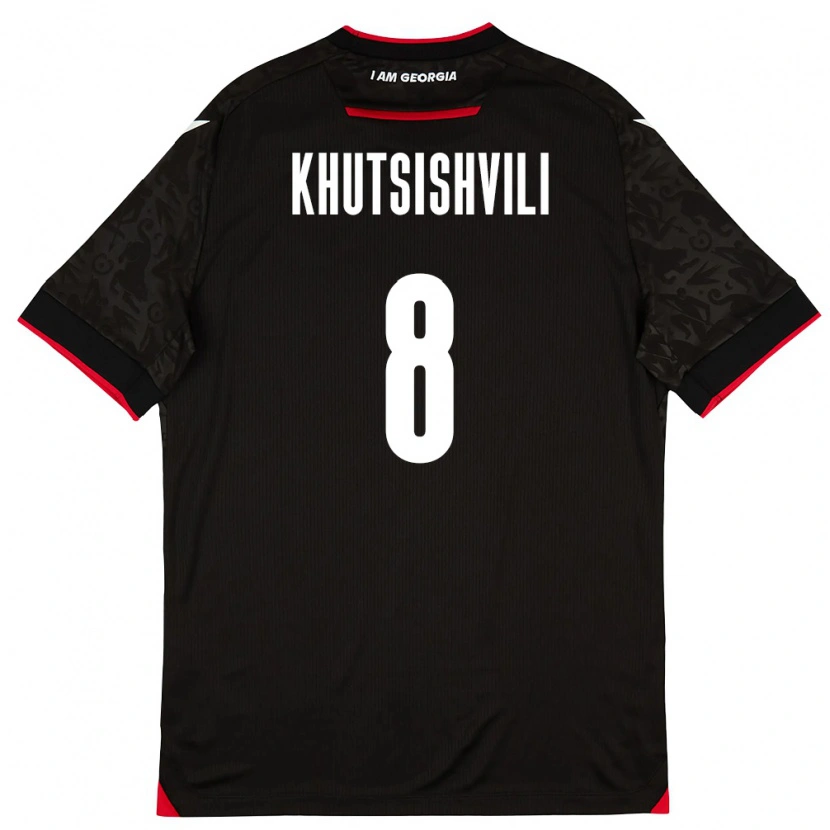 DanxenキッズジョージアNikoloz Khutsishvili#8黒 白 赤アウェイシャツ26-28ジャージーユニフォーム