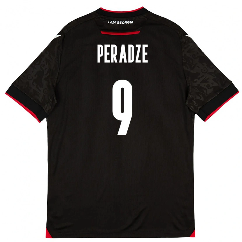 DanxenキッズジョージアGiorgi Peradze#9黒 白 赤アウェイシャツ26-28ジャージーユニフォーム
