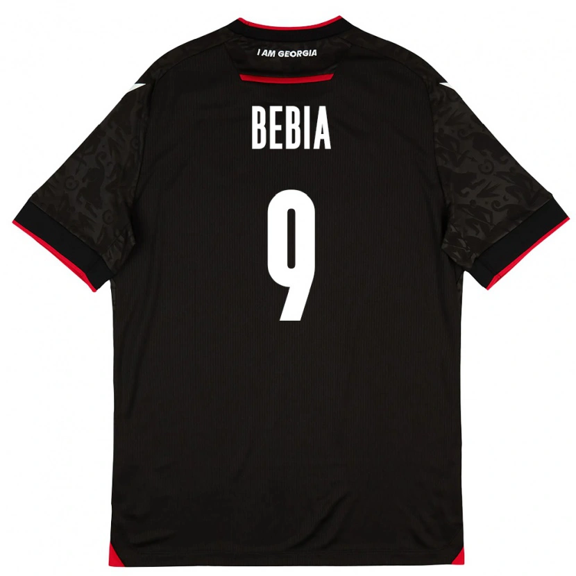 DanxenキッズジョージアMaiko Bebia#9黒 白 赤アウェイシャツ26-28ジャージーユニフォーム