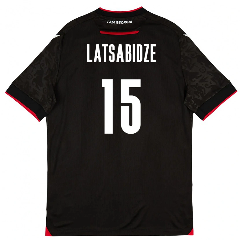 DanxenキッズジョージアLuka Latsabidze#15黒 白 赤アウェイシャツ26-28ジャージーユニフォーム