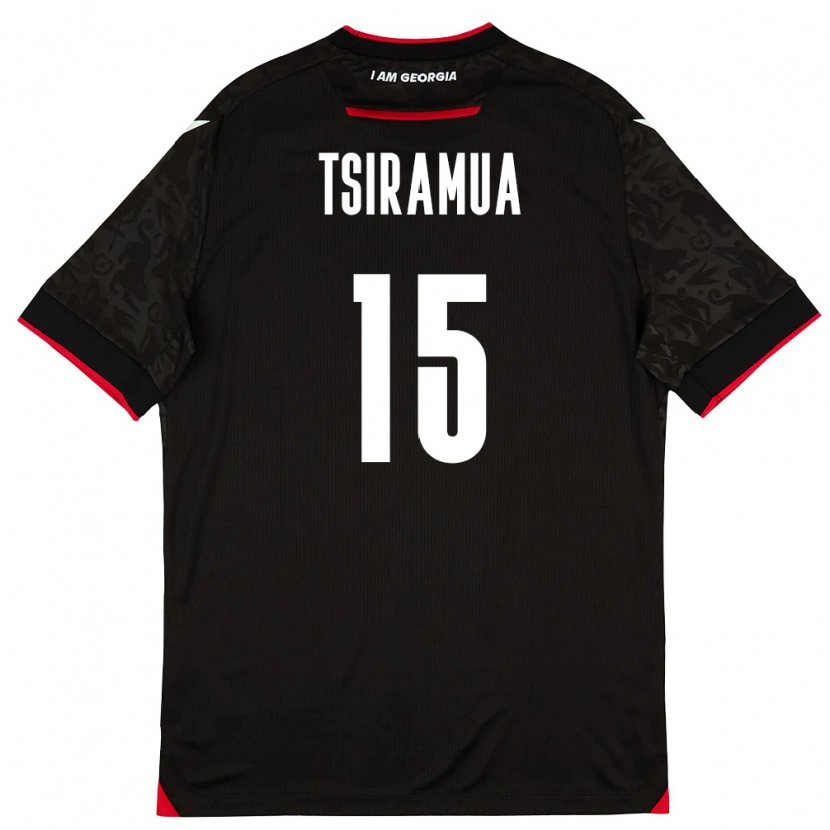 DanxenキッズジョージアAnzor Tsiramua#15黒 白 赤アウェイシャツ26-28ジャージーユニフォーム