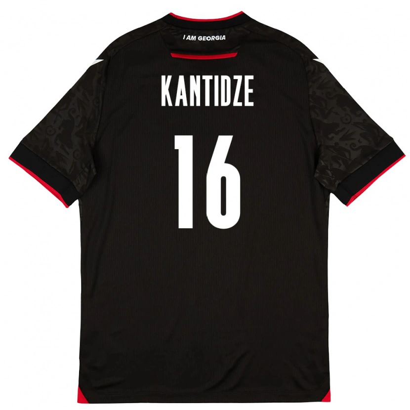 DanxenキッズジョージアNikoloz Kantidze#16黒 白 赤アウェイシャツ26-28ジャージーユニフォーム