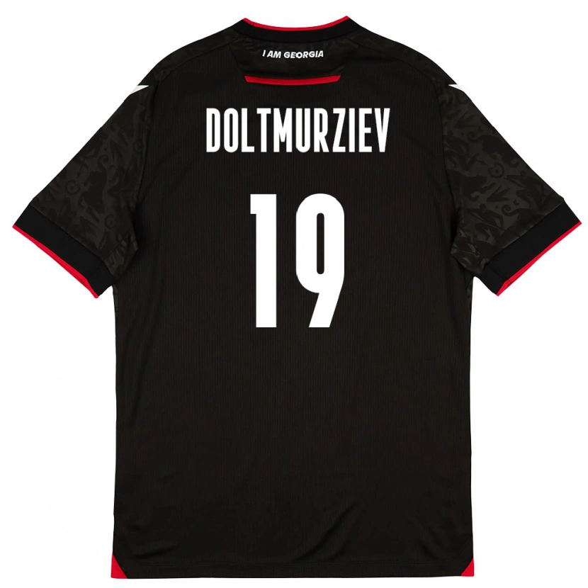 DanxenキッズジョージアHalid Doltmurziev#19黒 白 赤アウェイシャツ26-28ジャージーユニフォーム