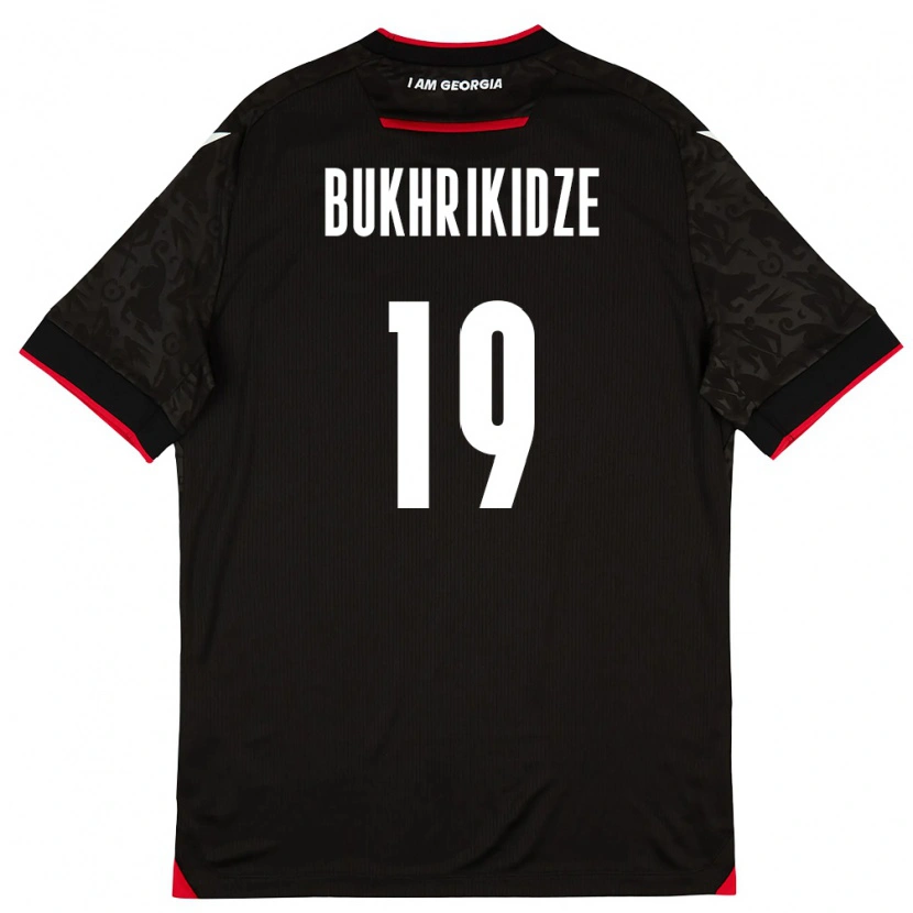 DanxenキッズジョージアNino Bukhrikidze#19黒 白 赤アウェイシャツ26-28ジャージーユニフォーム