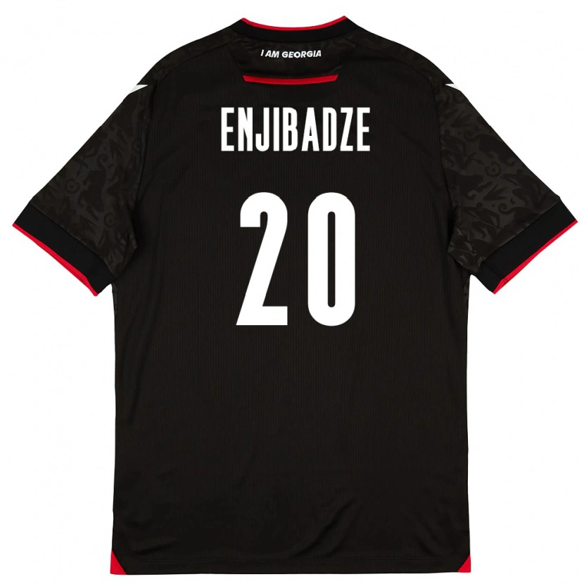DanxenキッズジョージアElene Enjibadze#20黒 白 赤アウェイシャツ26-28ジャージーユニフォーム