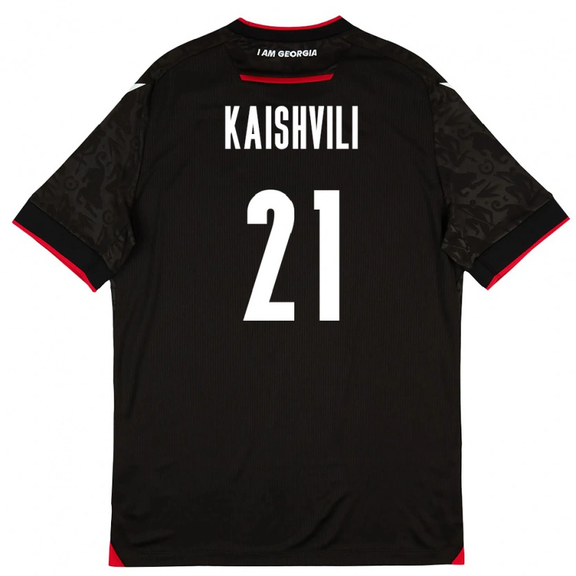 DanxenキッズジョージアJamal Kaishvili#21黒 白 赤アウェイシャツ26-28ジャージーユニフォーム