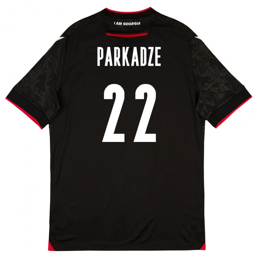 DanxenキッズジョージアLuka Parkadze#22黒 白 赤アウェイシャツ26-28ジャージーユニフォーム