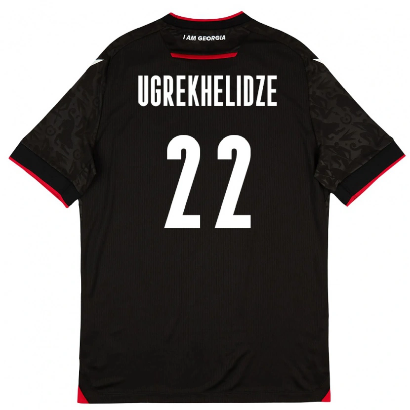DanxenキッズジョージアNikoloz Ugrekhelidze#22黒 白 赤アウェイシャツ26-28ジャージーユニフォーム