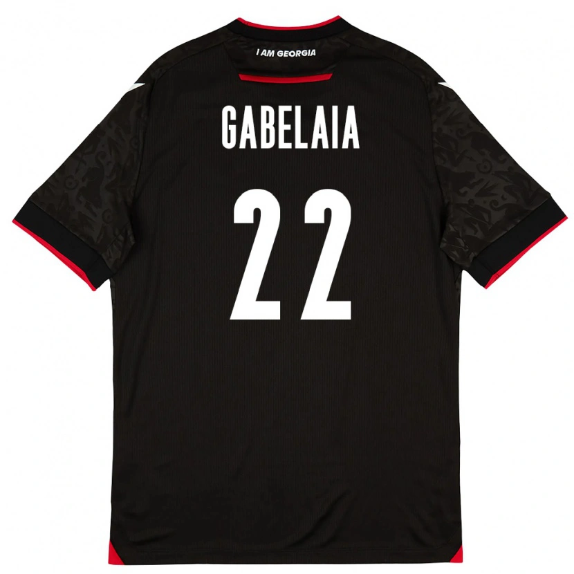 DanxenキッズジョージアSvetalna Gabelaia#22黒 白 赤アウェイシャツ26-28ジャージーユニフォーム