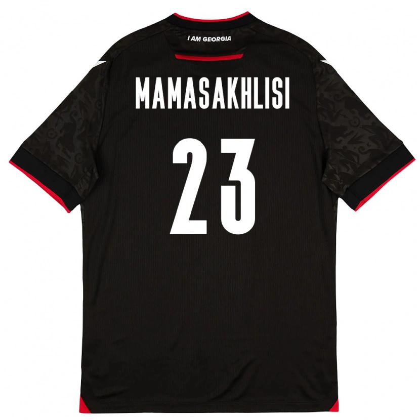 DanxenキッズジョージアLuka Mamasakhlisi#23黒 白 赤アウェイシャツ26-28ジャージーユニフォーム