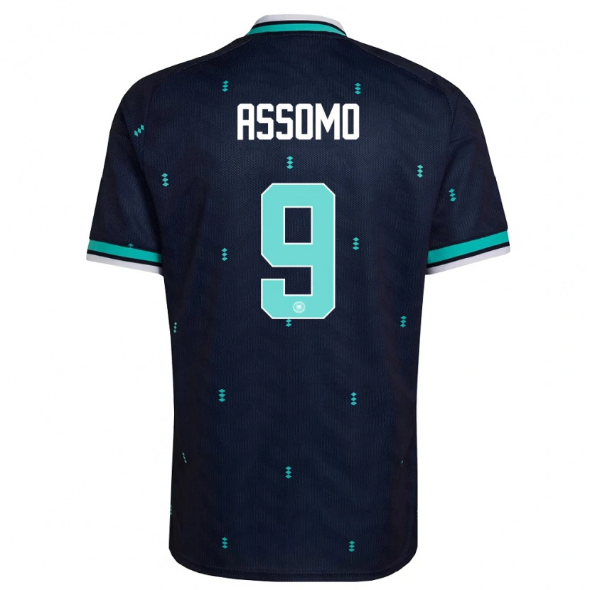 DanxenキッズドイツBastian Assomo#9紺 空色 白アウェイシャツ26-28ジャージーユニフォーム