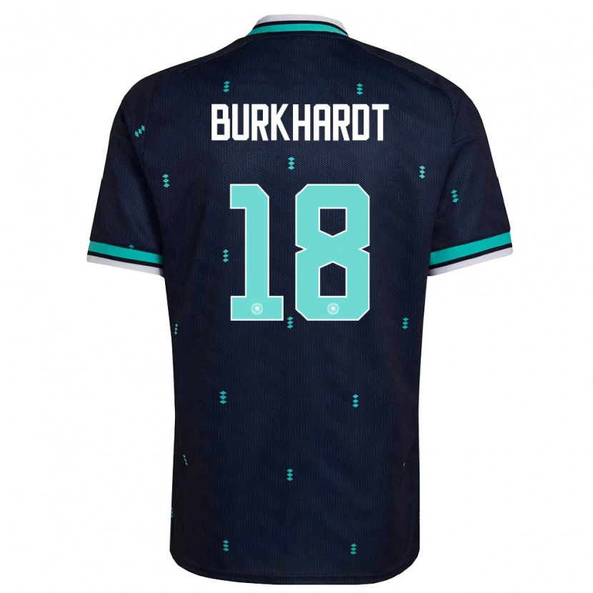DanxenキッズドイツTill Burkhardt#18紺 空色 白アウェイシャツ26-28ジャージーユニフォーム