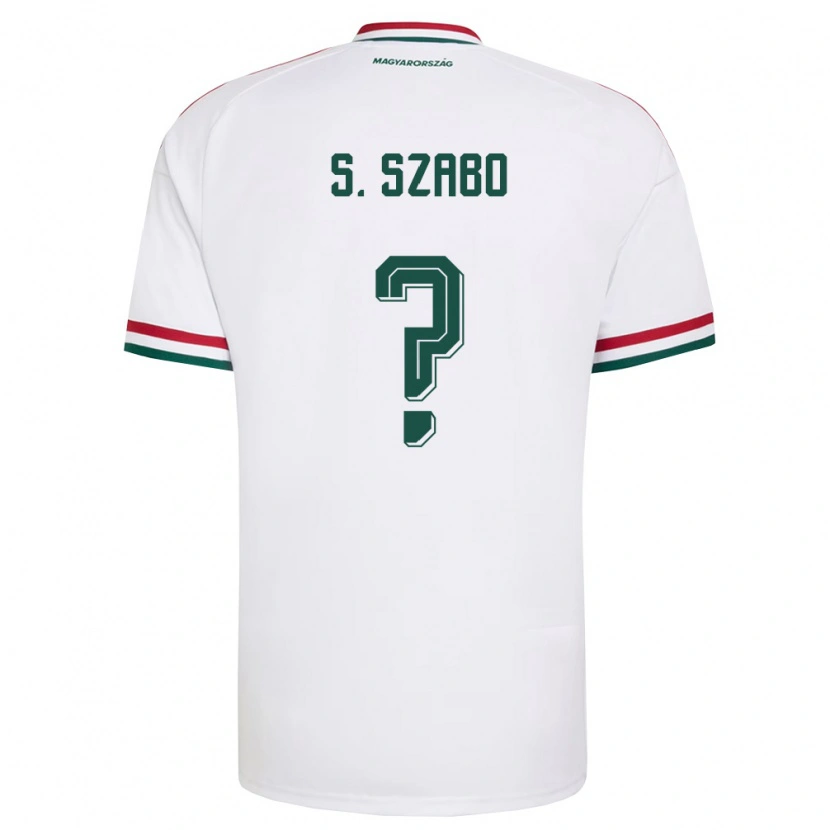 DanxenキッズハンガリーSzilárd Szabó#0白 赤 緑アウェイシャツ26-28ジャージーユニフォーム