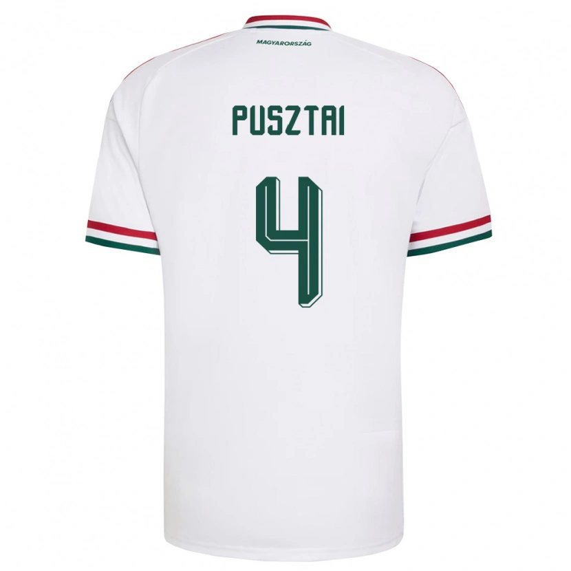 DanxenキッズハンガリーSára Pusztai#4白 赤 緑アウェイシャツ26-28ジャージーユニフォーム