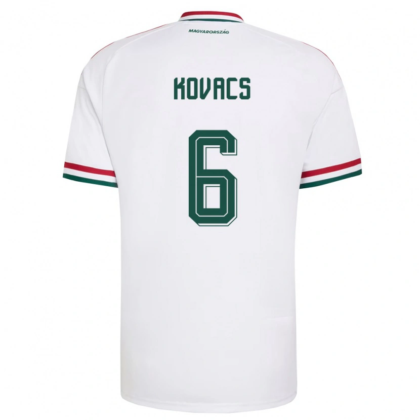 DanxenキッズハンガリーNoel Kovács#6白 赤 緑アウェイシャツ26-28ジャージーユニフォーム
