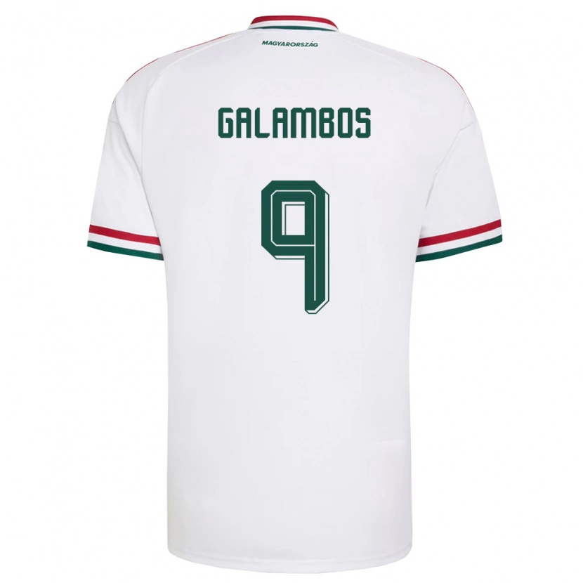 DanxenキッズハンガリーJános Galambos#9白 赤 緑アウェイシャツ26-28ジャージーユニフォーム