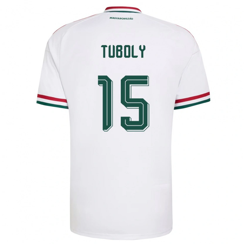 DanxenキッズハンガリーMáté Tuboly#15白 赤 緑アウェイシャツ26-28ジャージーユニフォーム