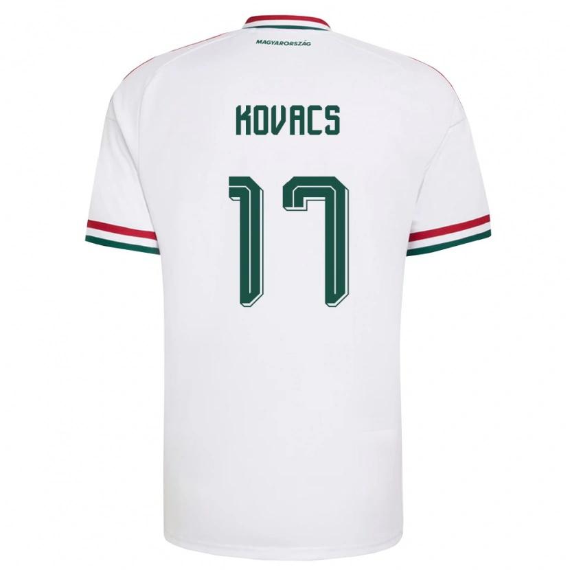 DanxenキッズハンガリーMátyás Kovács#17白 赤 緑アウェイシャツ26-28ジャージーユニフォーム