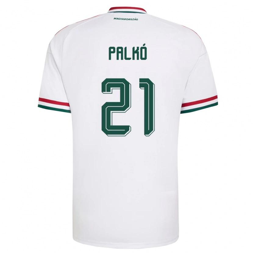 DanxenキッズハンガリーÁron Palkó#21白 赤 緑アウェイシャツ26-28ジャージーユニフォーム