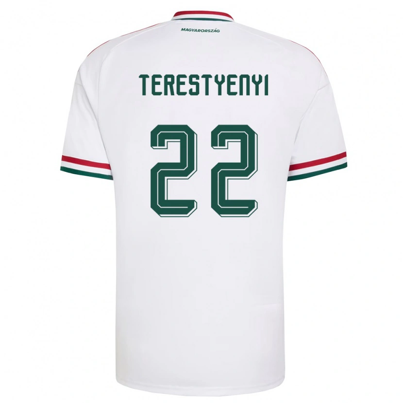 DanxenキッズハンガリーAnna Terestyényi#22白 赤 緑アウェイシャツ26-28ジャージーユニフォーム