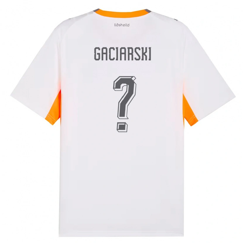 DanxenキッズアイスランドViktor Gaciarski#0白 オレンジ 灰アウェイシャツ26-28ジャージーユニフォーム